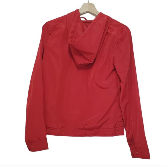 New Look | Retro 70s 80s Rainbow Chest Full Zip Hooded Windbreaker Jacket - Picture 4 of 11